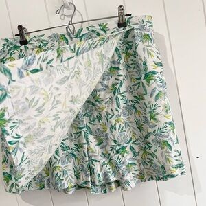 Ellen Tracey Skort Linen Tropical pockets size XL Green blue Ivory